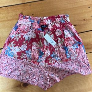 Floral high waisted shorts
